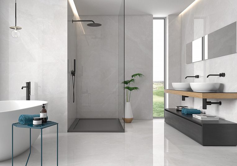Плитка керамогранит Geotiles Magda Blanco 90x90 Polished (1,62 кв.м.) под мрамор