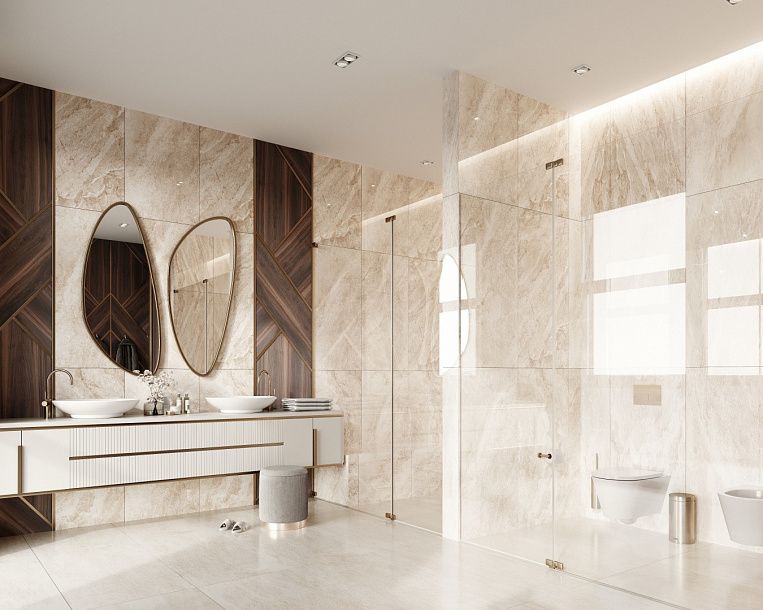 Плитка керамогранит Prime Ceramics Basalt Cream 1200х600 ректификат матовый (1,44 кв.м.) под камень