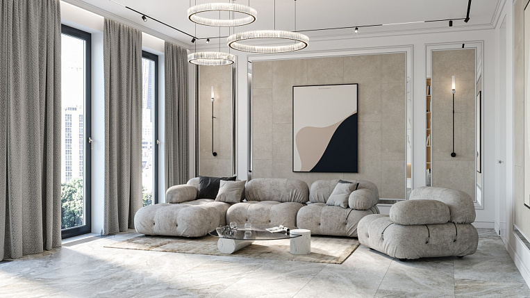 Плитка керамогранит Prime Ceramics Loft Grey 1200х600 ректификат матовый (1,44 кв.м.) под бетон