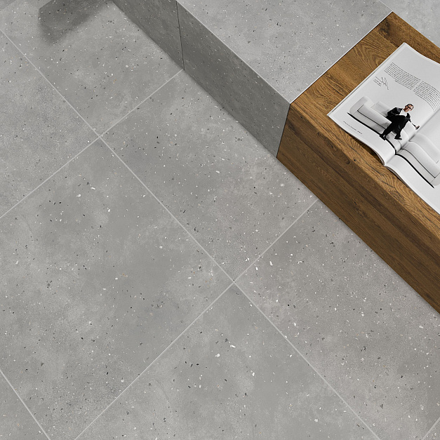 Плитка керамогранит Grasaro Granella Grey G-42 MR 600x600x9 (1,80 кв.м.) под бетон