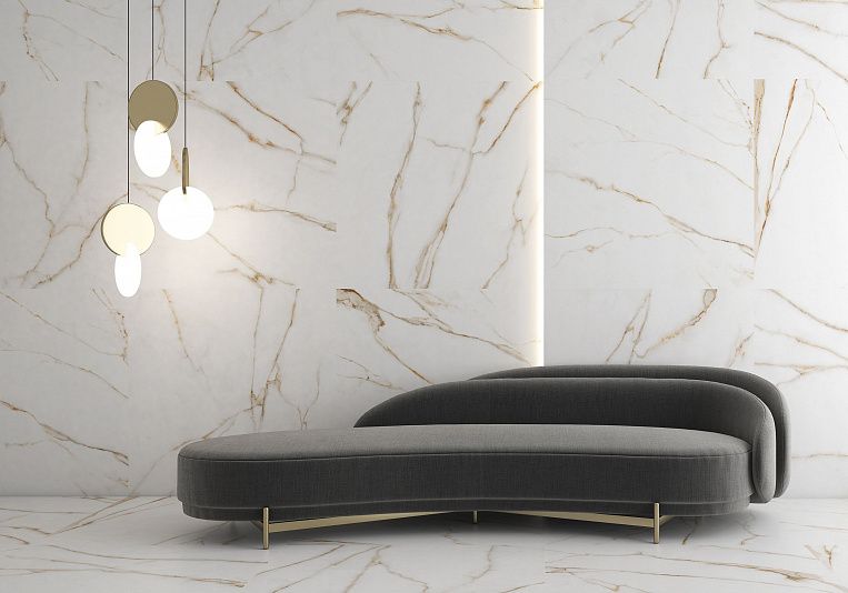 Плитка керамогранит Geotiles Brera Gold 120x120 Compacglass (1,44 кв.м.) под мрамор